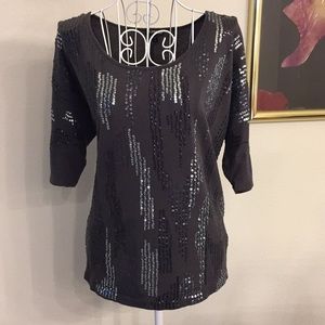 Express Charcoal Sparkle Top